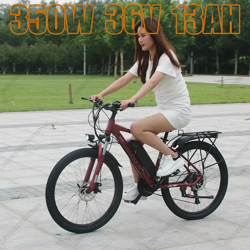 AKEZ 성인용 전기 자전거, 도시 통근 전기 자전거, 리튬 배터리, 도시 여행, 26 인치 타이어, 350W 브러시리스 모터, 36V13AH 