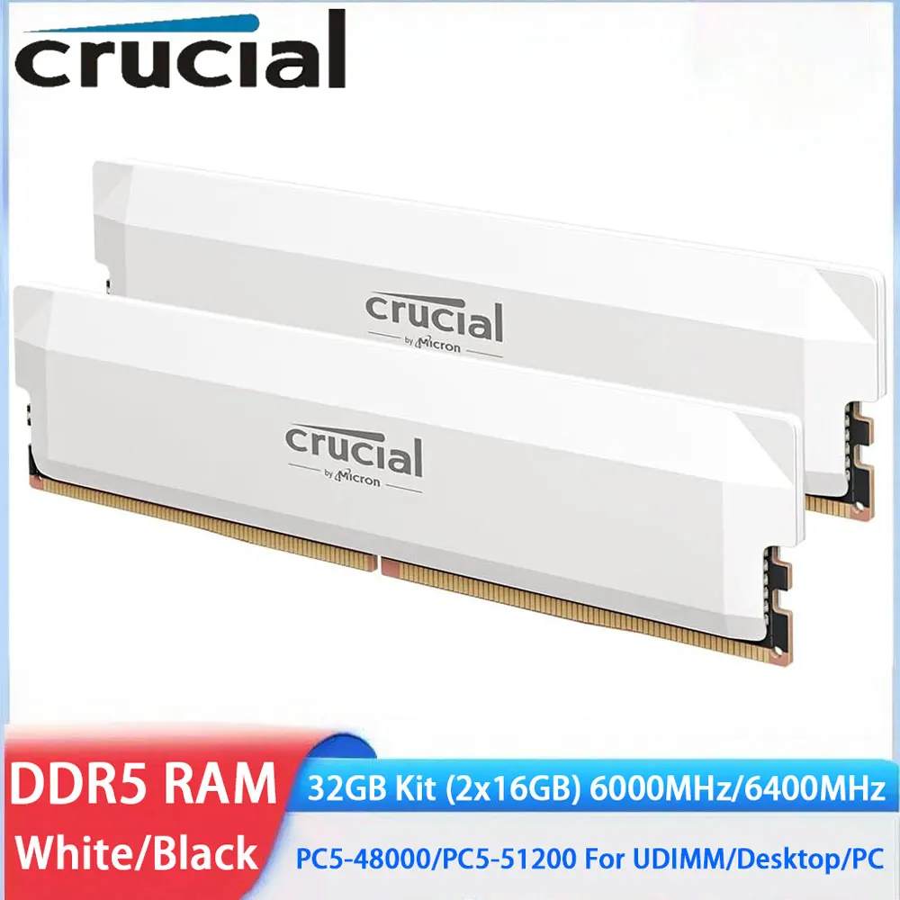 Crucial DDR5 RAM 32GB Crucial 32GB (2x16GB) DDR5 4800MHz UDIMM