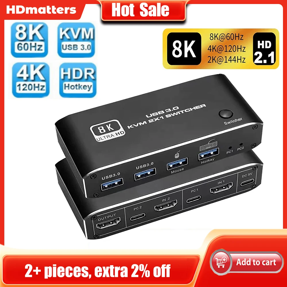 USB 3.0 kvm 2.1 hz 4k 120hz 2x1 2x2 4k 60hz 8k 60hz 2 AliExpress