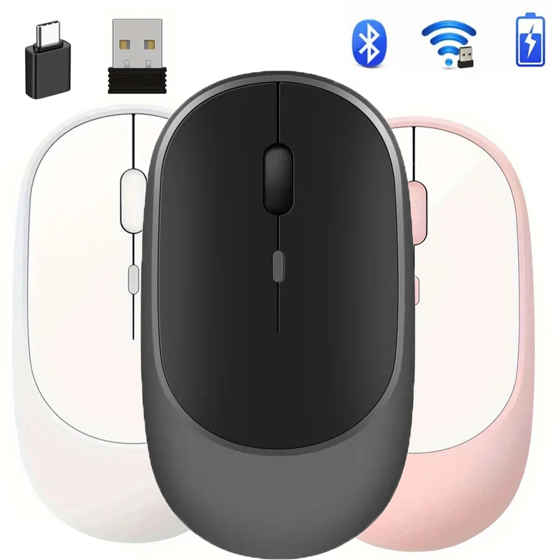 Wireless-Mouse-Rechargeable-Dual-Mode-Bluetooth-compatible-2-4GHz-Mice ...