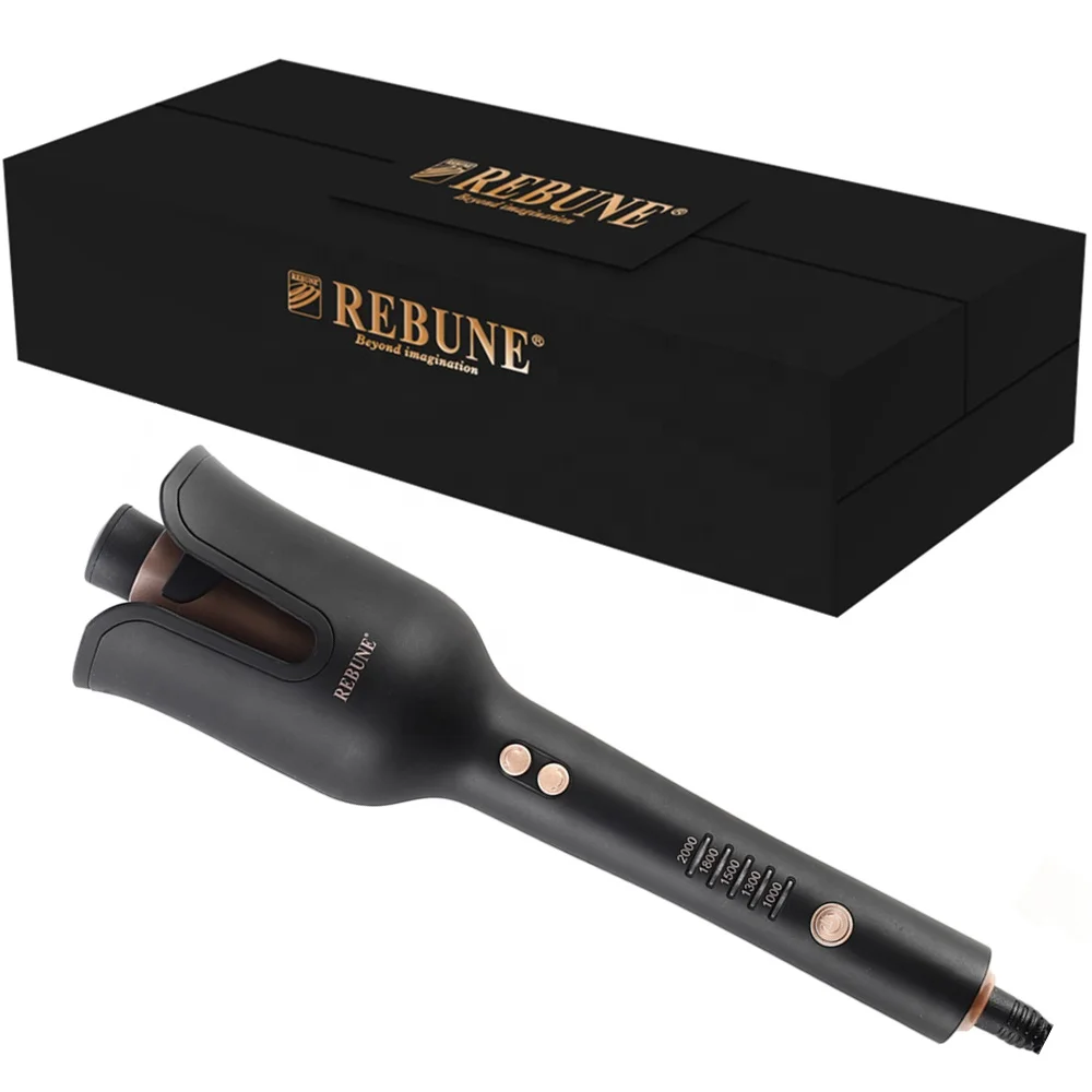 REBUNE RE2082 Black Auto Hair Curler Automatic Curling Iron Wand 1 inch Ceramic Barrel with 5 Adjustable Temp up to 450F rebune re2082 black auto hair curler automatic curling iron wand 1 inch ceramic barrel with 5 adjustable temp up to 450f