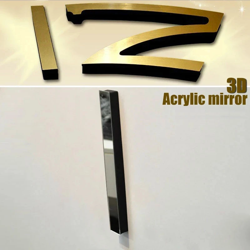 Large Wall Clock Quartz 3D DIY Big Watch Decorative Kitchen Clocks Acrylic Mirror Sticker Oversize Clock Wall Home Letter Decor