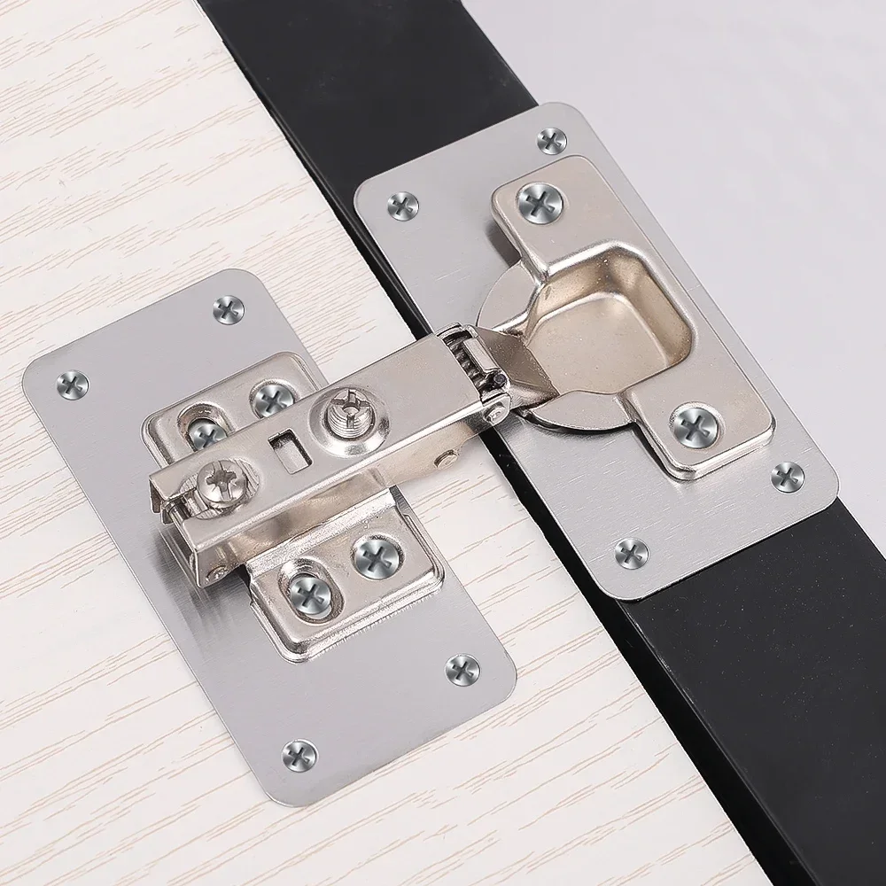 Stainless Steel Hinges Hinge Repair Plate Kitchen Cabinet Door Hinges Mounting Screw Fixing Brackets 1/8Pairs Furniture Hardware Tools