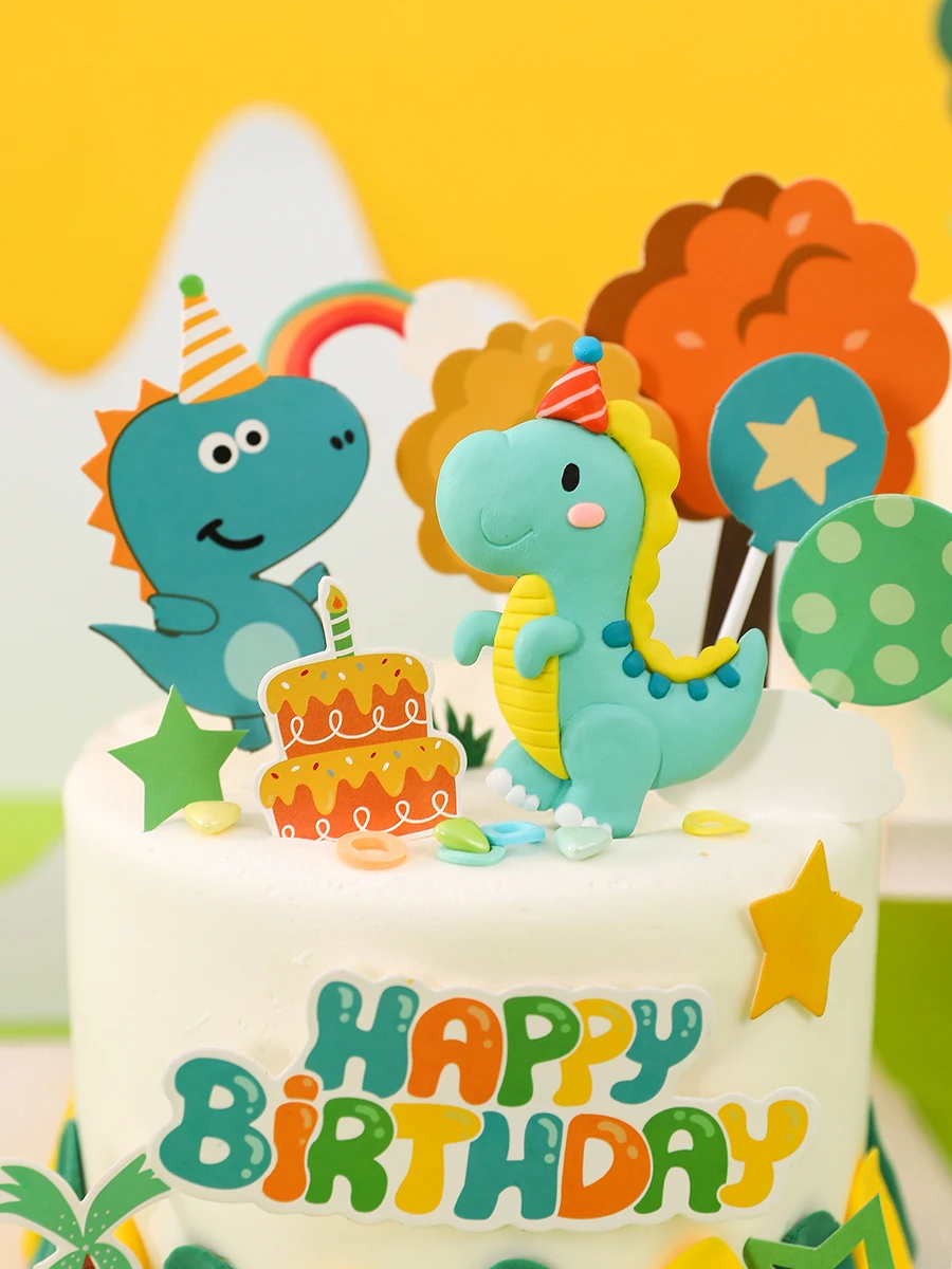 Dinosaur Hojas De Palma Toppers Happy Birthday Jungle Safari Decoración De La Fita Número Verde 1 2 3 4 Decoración De Pastel De Fita Para Niños De 5 Años De 13,42 € | DHgate