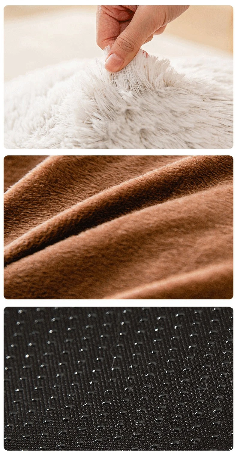 Title 16, Winter Long Plush Pet Cat Bed Round Cats Cushio...