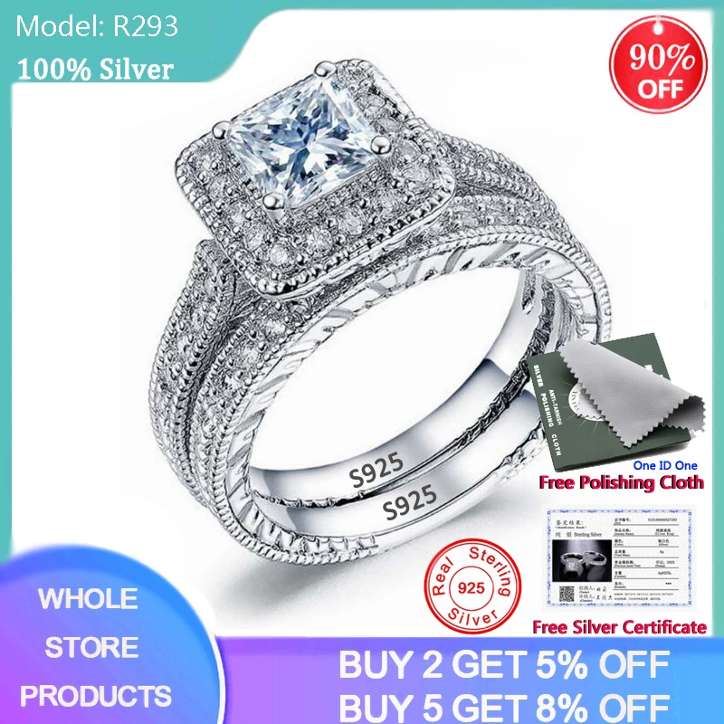 LMNZB Luxury Genuine Tibetan Silver Wedding Band Eternity Rings For Women Lots Bulk Jewelry silver ring wedding rings silver rings