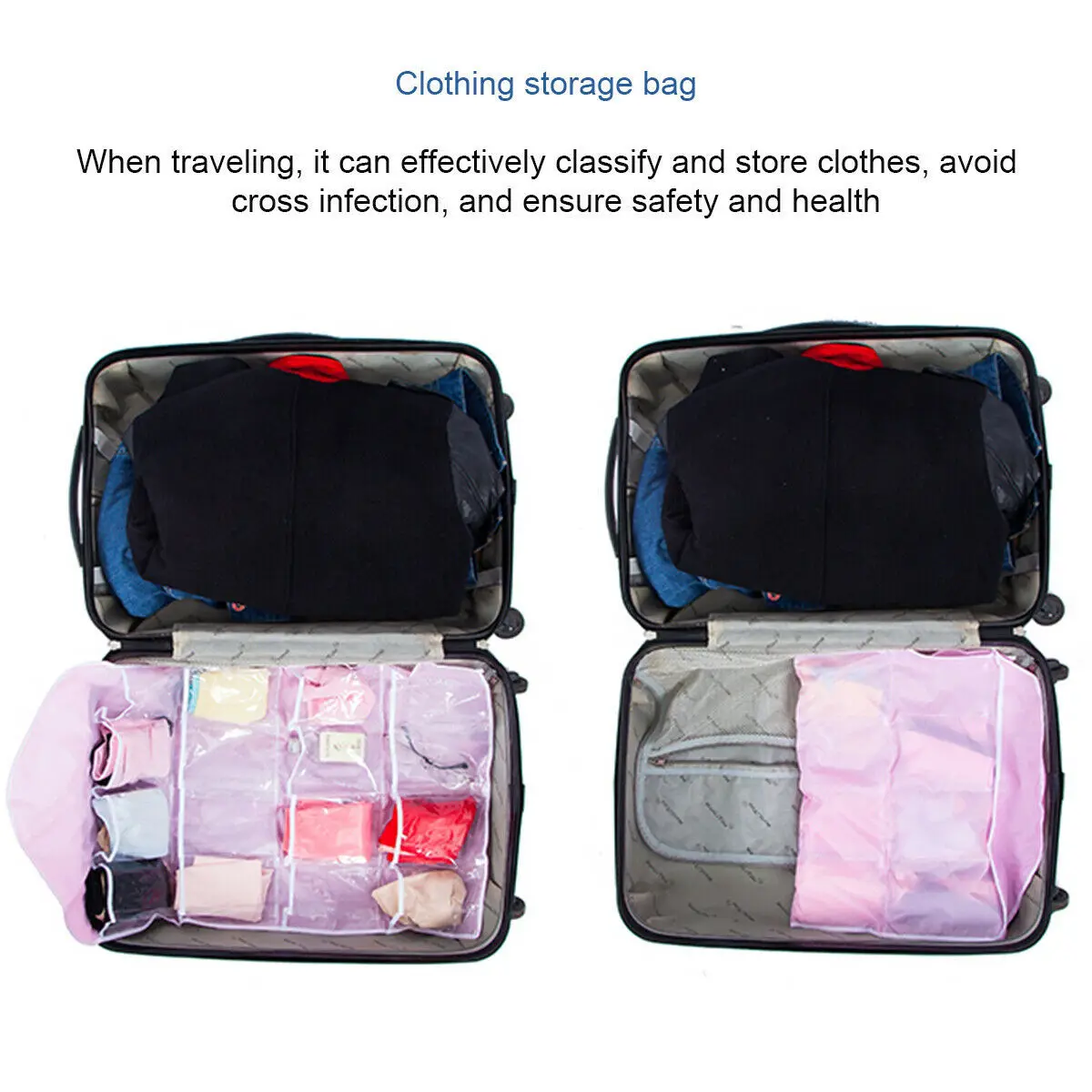 16 Grid Pockets Clear Hanging Storage Organizer for Socks Bra Underwear Stationery