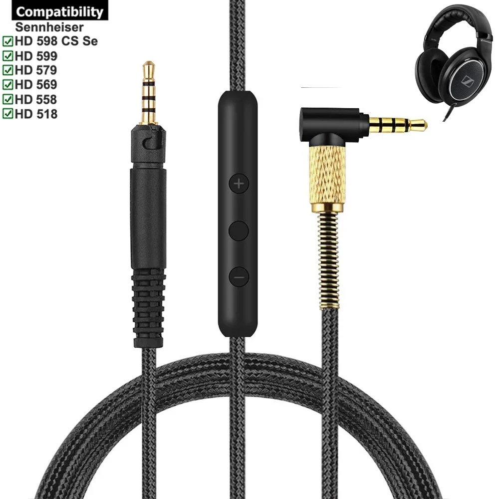 

OFC сменный 2,5 мм нейлоновый Плетеный удлинитель для наушников Sennheiser HD 518 558 569 579 599 598 CS Se