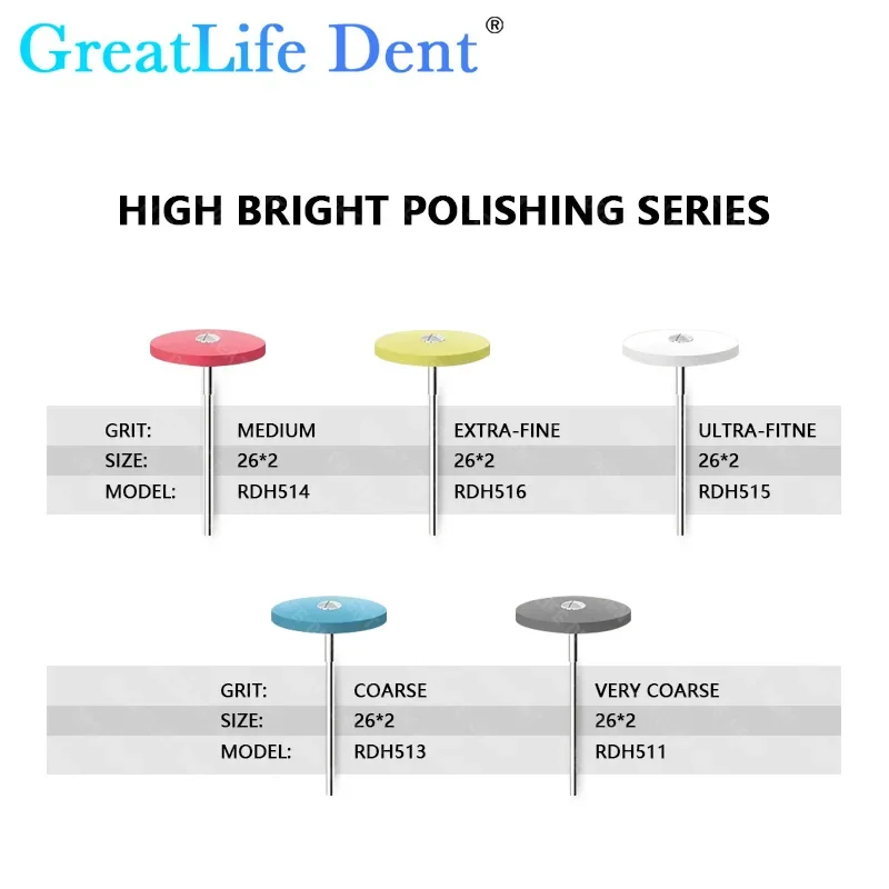 GreatLife Dent RDH Dental Lab Rubber Diamond Porcelain Zirconia Polishing Grinding Head Dentistry Material Drill HP