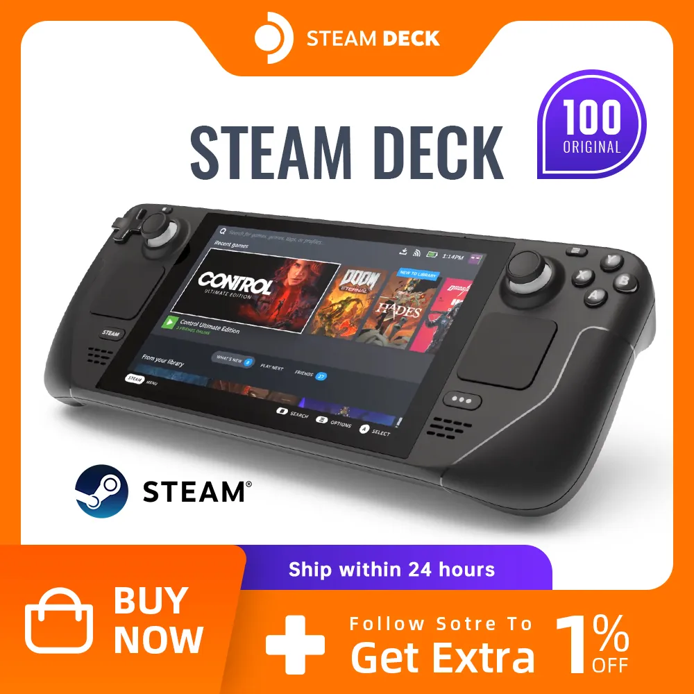 Steam Deck Game Console 64GB 256GB 512GB SteamOS System Pluggable