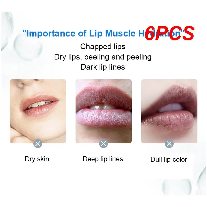 

6PCS Vaseline Blue Jar Lip Natural Plant Anti-Cracking Organic Lip Balm With Pure Petroleum Moisturizing Repair Lips