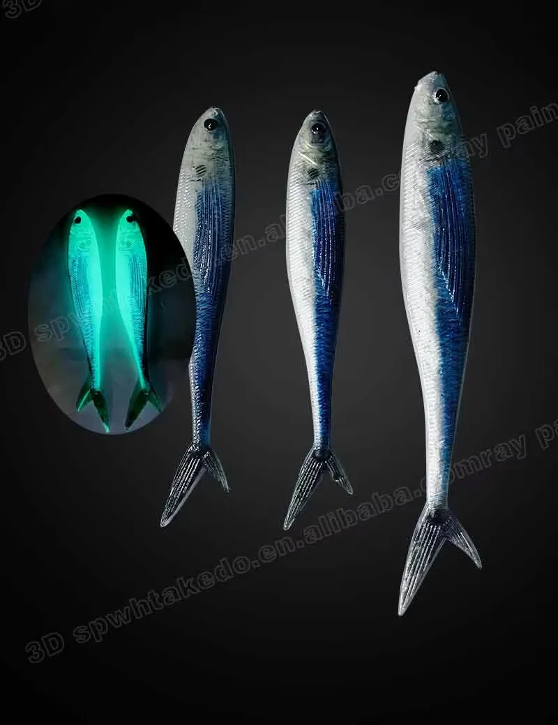 TAKEDO 3D Lebende Fische Malerei Köder 12,5 cm 11g 16 cm 21,5g Leuchtende Weiche Angeln Köder Schere schwanz Fisch Für Thunfisch Bass Meer Angeln – Detail 6