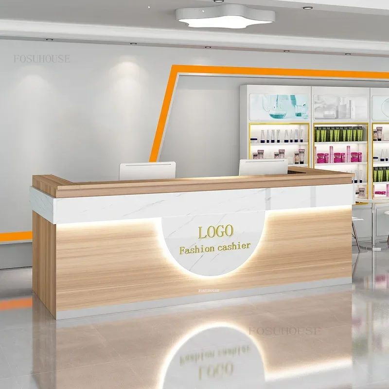 Modern Simple Reception Desks Clothing Store Front Desk Reception Counter Minimalist Small Beauty Institute Counter