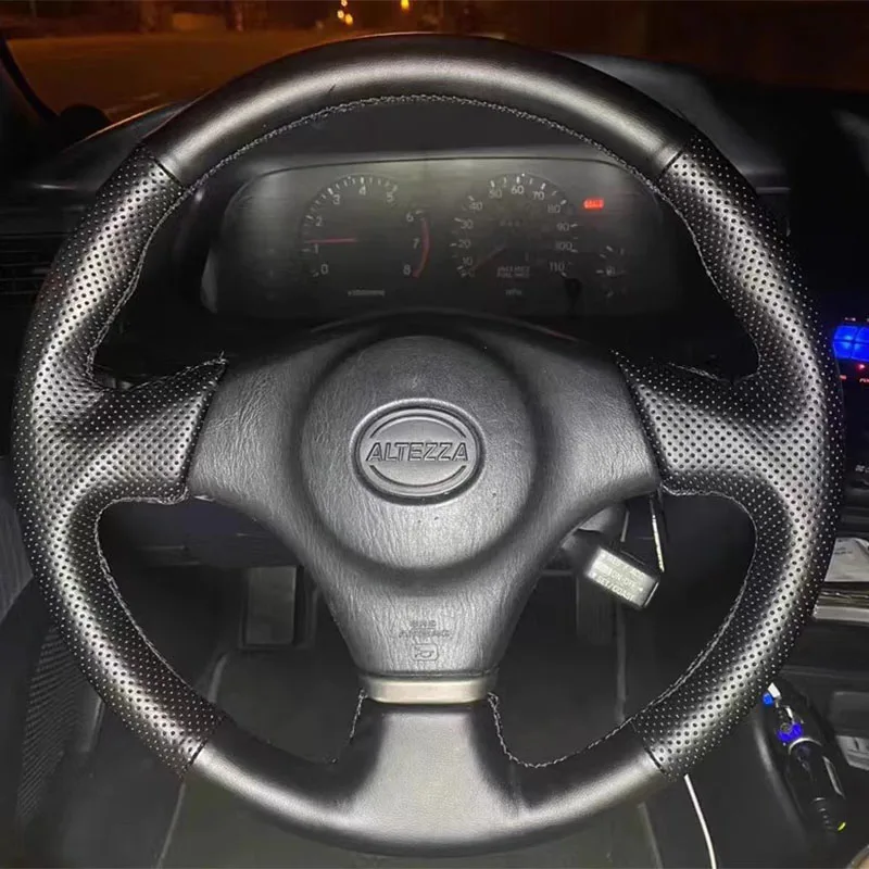 Copri Volante In Pelle Microfibra Per Toyota Auris, Aygo, Avensis E Altri Modelli - Comodo E Antiscivolo, Nero - 4