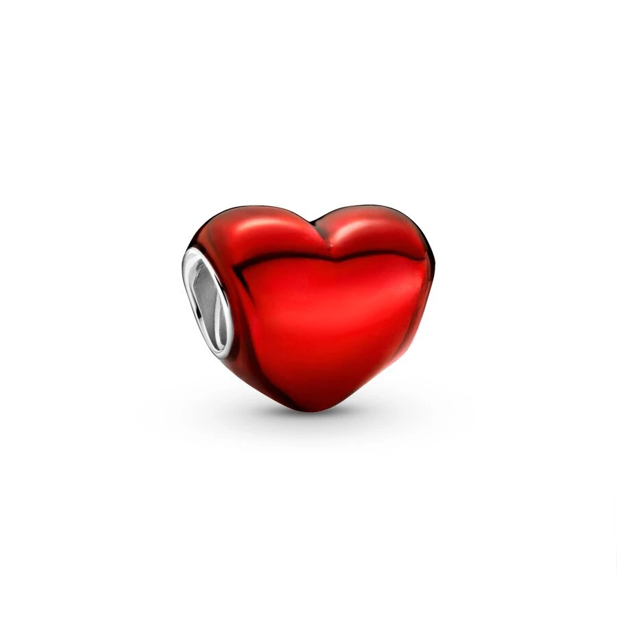 Hot Sale Fine Authentic Metallic Multicolour Heart Charms Beads Fit Original 925 Sterling Silver Bracelet DIY Women Jewelry Gift 4