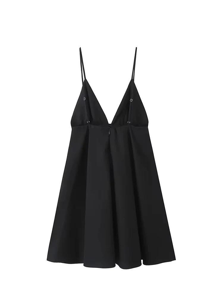 TFMLN Women's Dress Black Off Shoulder Short Female Dresses Fashion Sexy V Neck Club Elegant and Beautiful Ladies A-Line