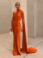 Chic Solid Satin Halter Maxi Dress Women New Sexy Backless Sleeveless Long Dresses With Scarf  Lady Evening Club Party Vestidos 1