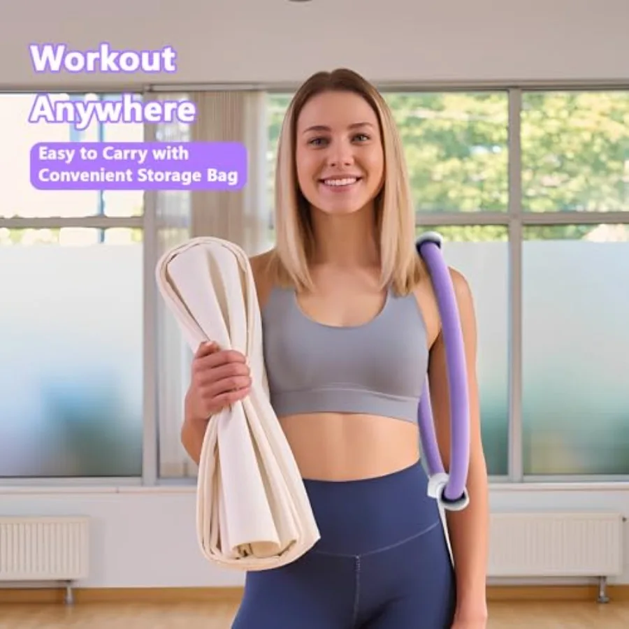 14" Pilates Ring - Magic Circle Inner Thigh, Arm And Core Toning Anti-Bend Foam Handles Home Fitness Gear For Women_voghion.com
