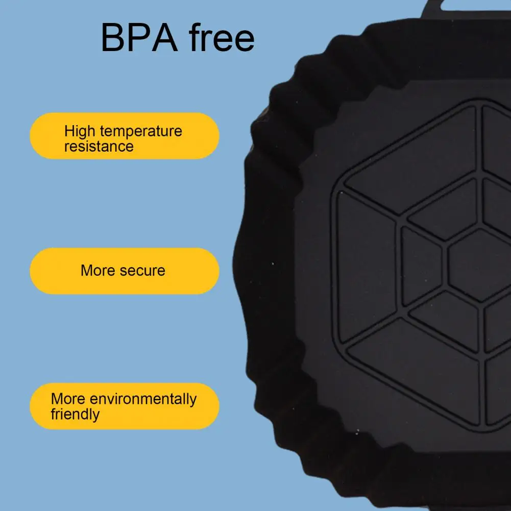 19.5cm Air Fryer Silicone Liner Food-Grade BPA Free High Temp Resistant Easy To Clean Square Baking Tray Air Fryer Accessories