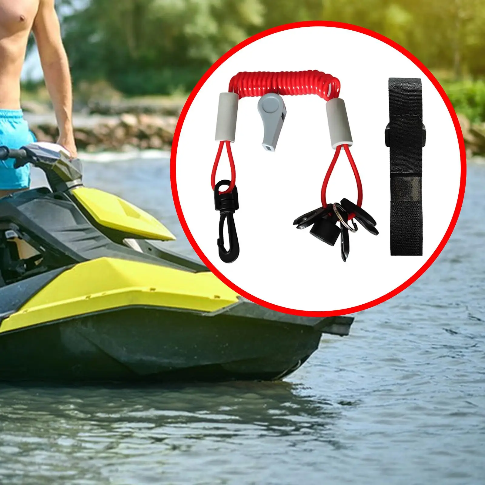 

Boat Kill Switch Keys Lanyard with Key Whistle Accessories Multifunctional