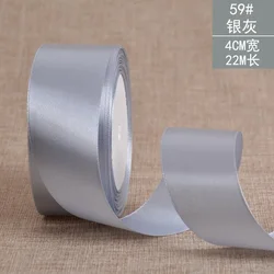 Premium Silk Satin Ribbon Roll for Crafts and Decorative Use, Multiple Width Options Available (Silver Gray)