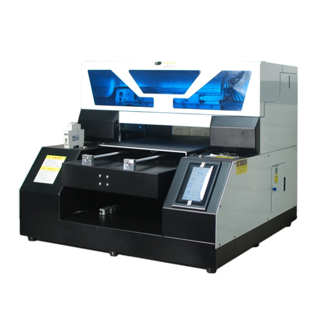 

A4 Format Textile Ink White and Color CMYKW Single Head 3D Effect T-shirt Printer DIY DTG