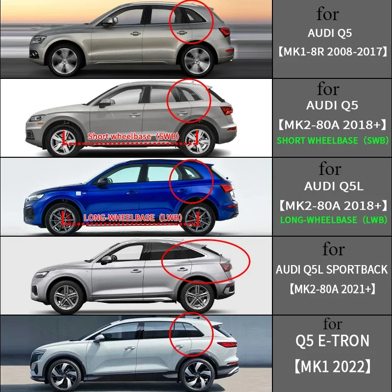 For Audi Q5 Window Visor Car Side Window Deflector Sun Rain Weather Shield Side Car Accessories