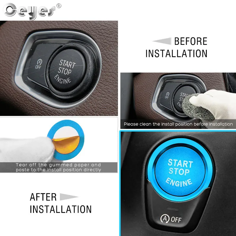 Doofoto Car Styling Engine Button Start Stop Ring Cap For Bmw F20 F21 F22 F23 F30 F31 F10 Decoration Switch Accessories Cover
