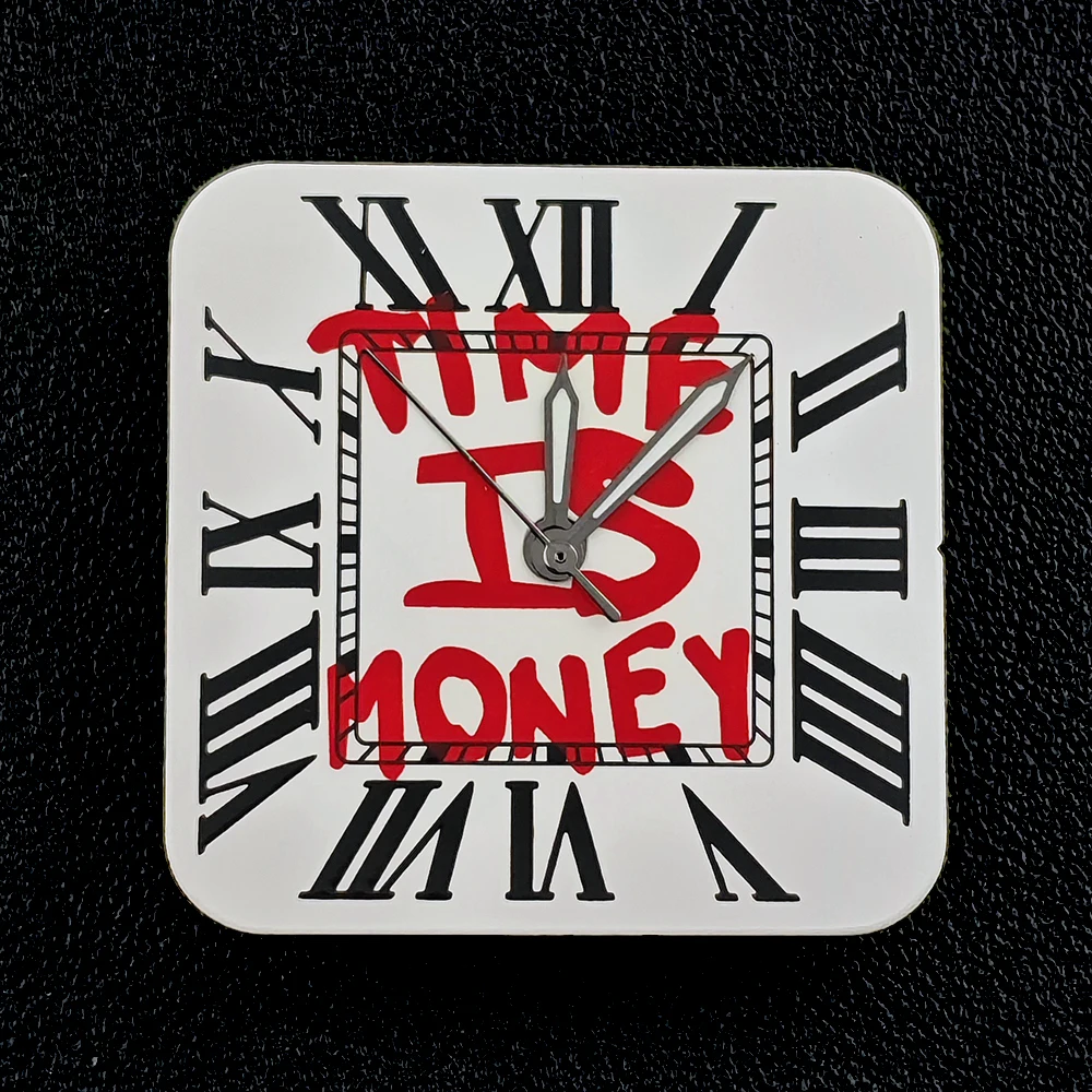 Square Dial 'Time is Money' Customized Watch Face for Premium Watch Accessories