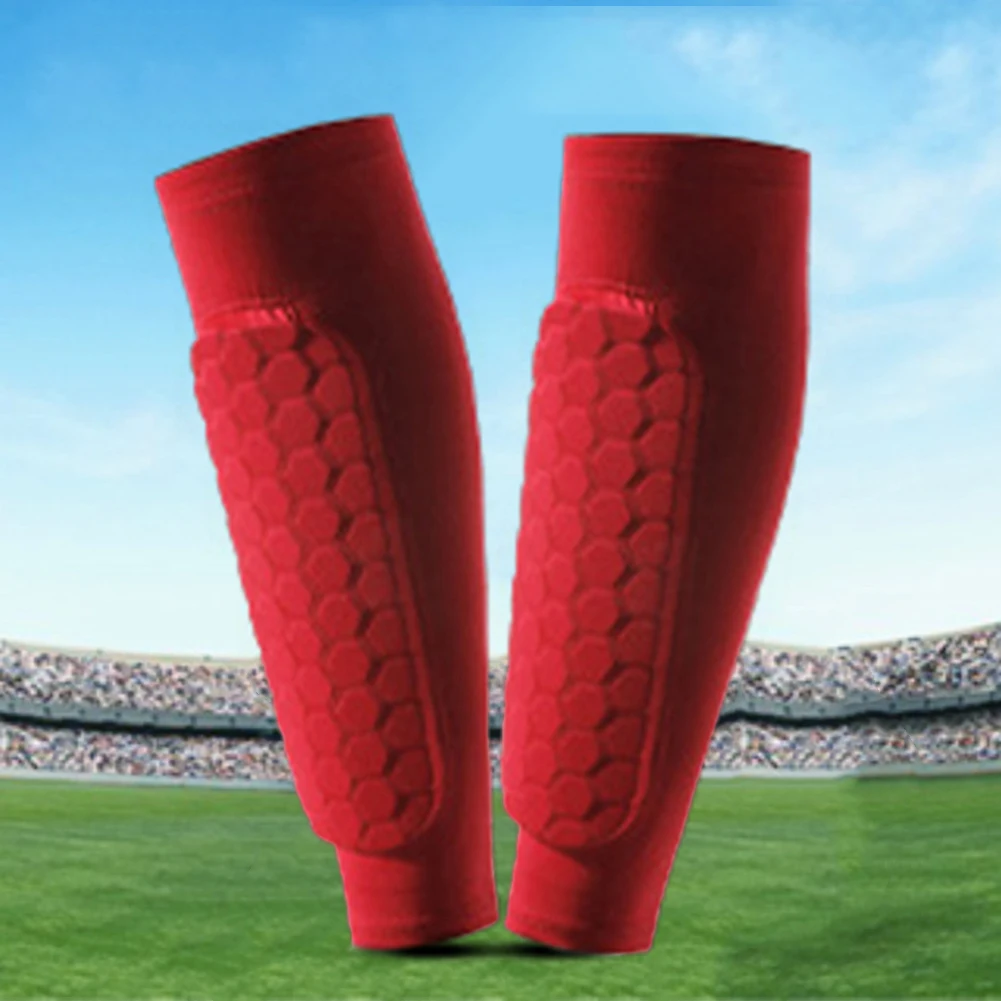 1pc Honeycomb Football Shin Guard Anti-collision Lower Leg Guards High-elastic Quick-drying Men Women for Mountaineering Cycling