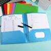 29*23.5cm Plastic Folder With 2 Pockets Business Card Slot School Examination Paper Office Document Organizer Students Supplies 2