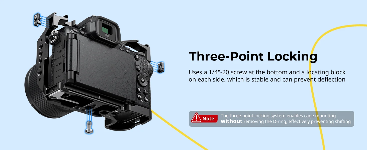 Z50 II Baseplate / Camera Cage for Nikon Z50 II with Tempered Glass Protector w