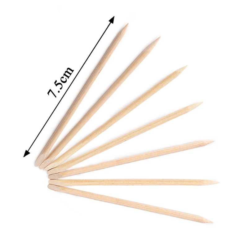 

100pcs Manicure Tool Orange Wood Stick Point Drill Exfoliating Clean Nail Polish Multifunctional Wooden Sign Pusher Nail Tools