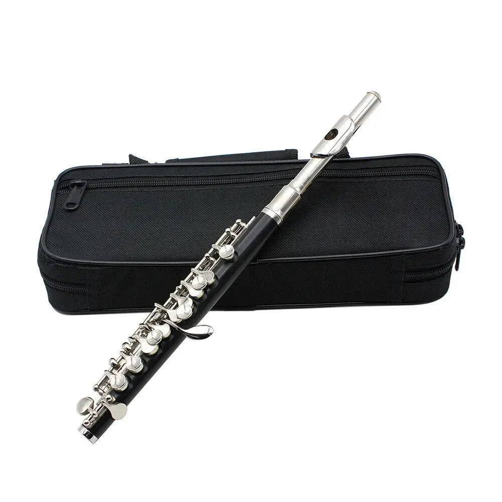 Professional C key piccolo half flute cupronickel silver plated padded case