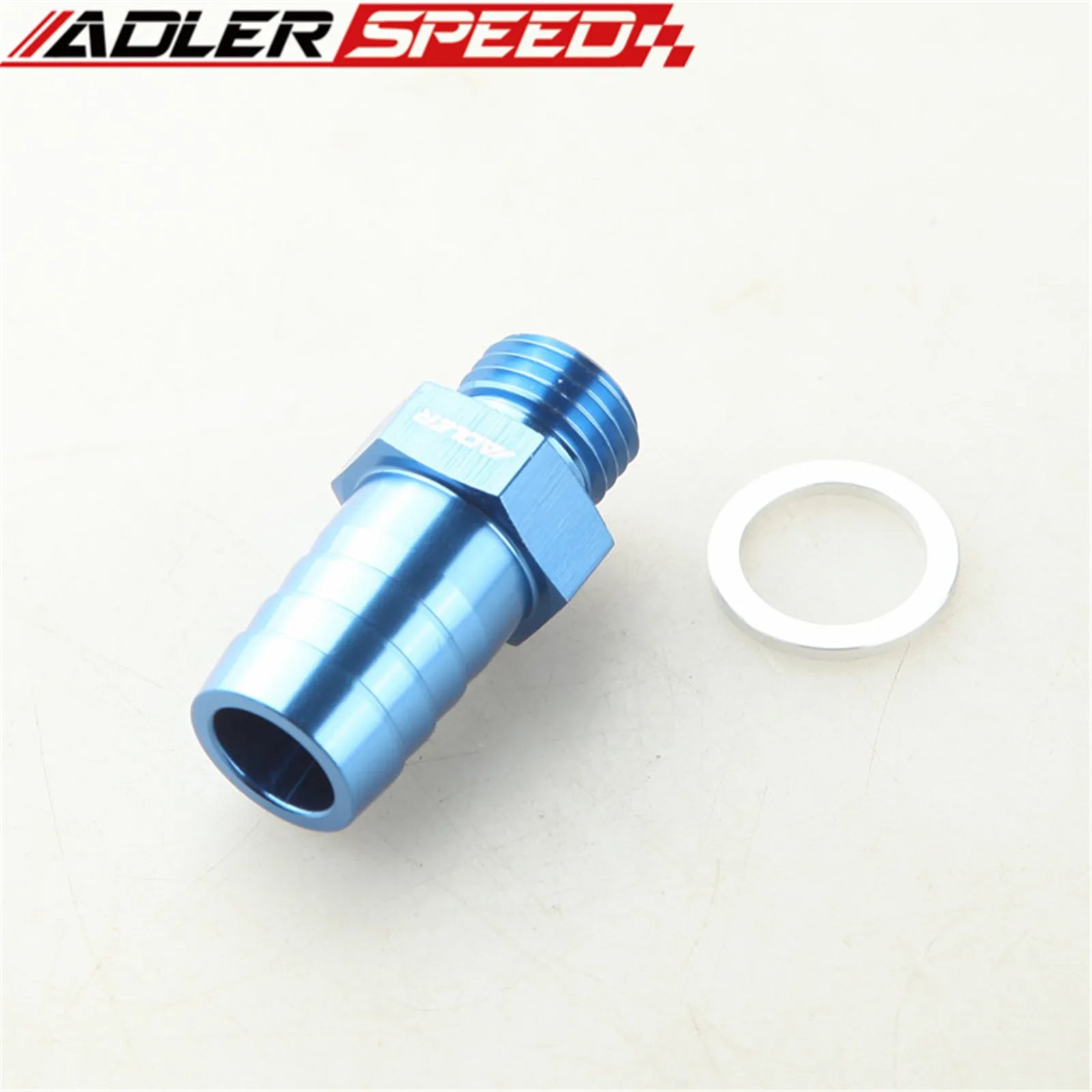 Bosch 044 연료 펌프 흡입구용 호스 바브 어댑터, 파란색, M14x1.5 에서 5/8 인치 (15.9mm)
