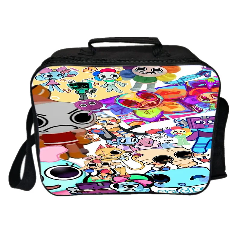 Kids Cartoon 3D Print Lunch Bag Dandys World Fashion Square Insulat Bag Student Food Picnic Bag Student Perform Show Makeup Bag 6