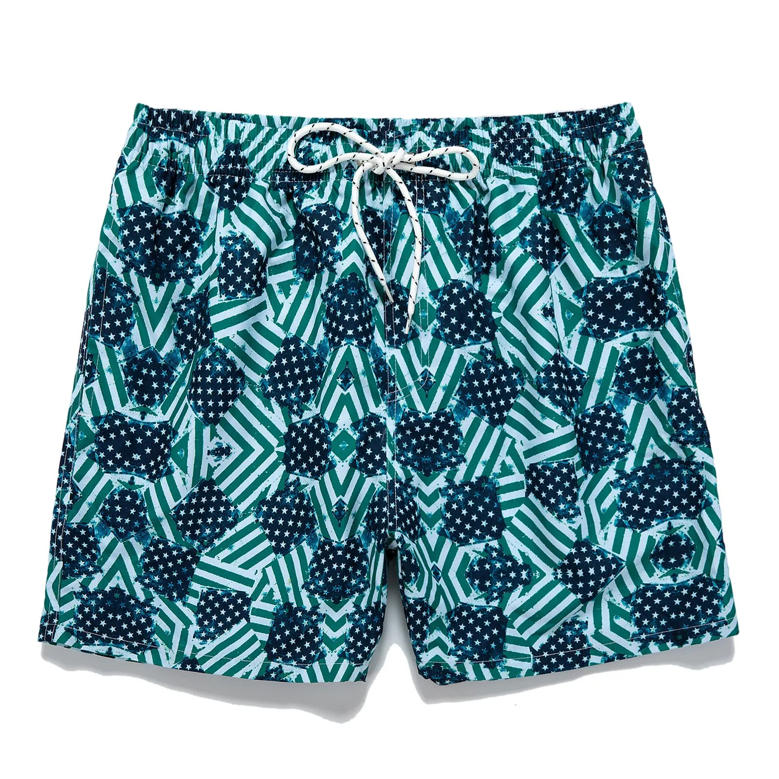 

Hawaiian Vintage Board Shorts For Mens Drawstring Double Pocket Swimming Shorts Loose Breeches Knee Trunks Beach Vacation Shorts