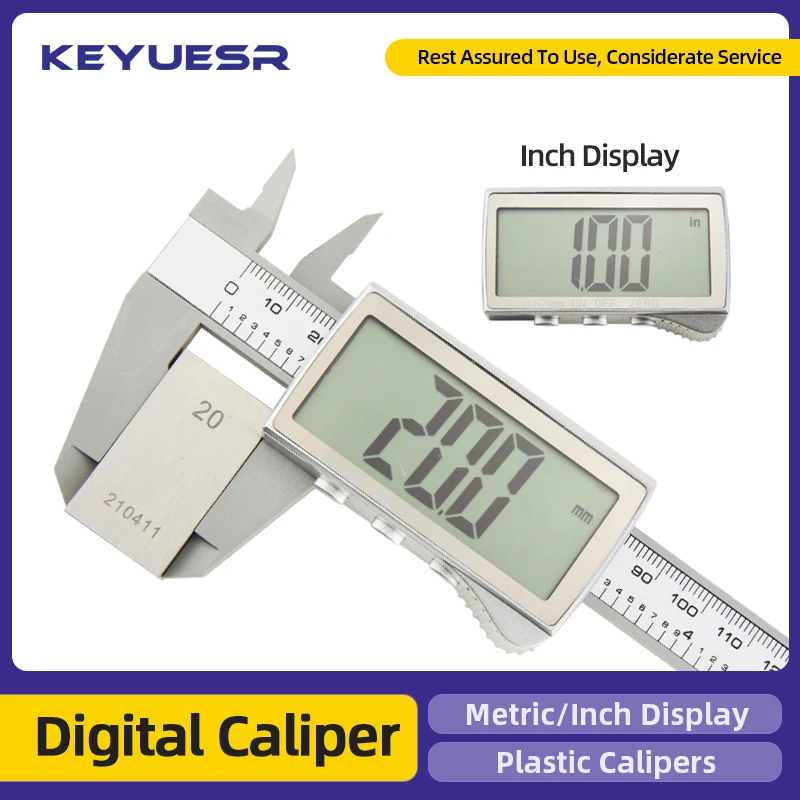 Plastic Digital Caliper Carbon Fiber Metric Electronic Vernier Calipers Woodworking Tools Micrometer Gauge Measuring Instruments