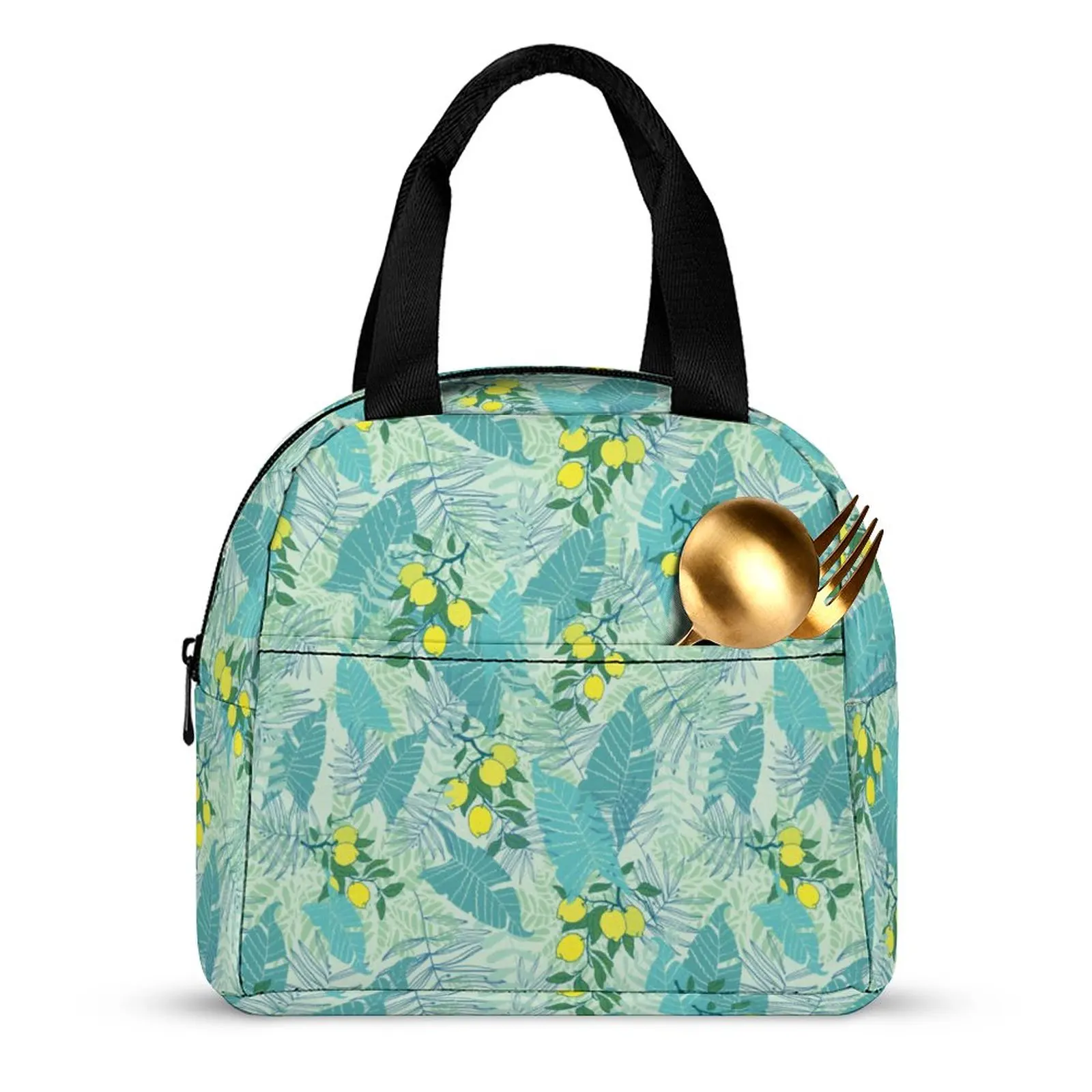 Custom Pattern Tote Lunch Bags for Women Oil Painting Print Portable Lunch Bag Picnic Travel Breakfast Box Office Work School