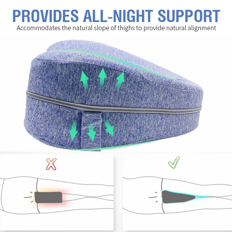 BST Orthopedic Leg Pillow Memory Foam Ergonomic Knee Pillow For Side  Sleepers Knee Pillow For Back