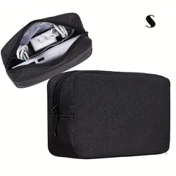 Compact Travel Organizer for Electronics and Accessories (Black S)