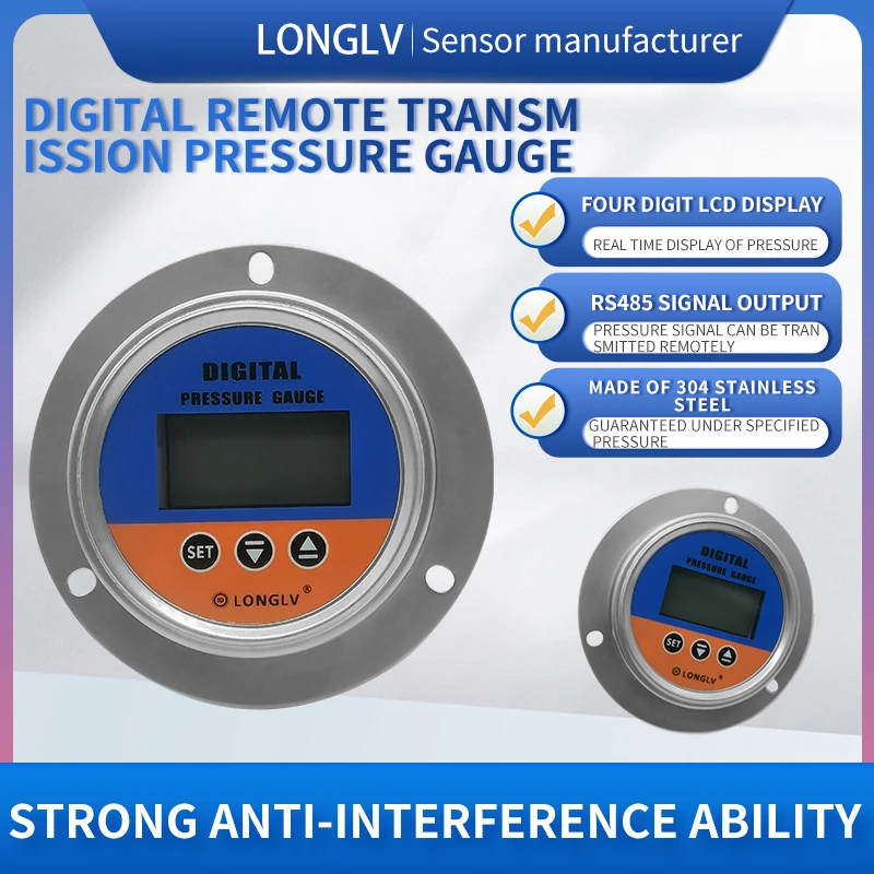 

LONGLV YL-821ZR Digital Remote Pressure Gauge Constant Pressure Water Supply Sensor Automatic Mechanical Liquid Oil Transm