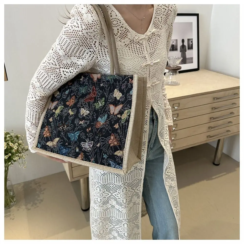 

Льняная тканевая сумка, индивидуальная креативная вместительная многофункциональная сумка-тоут, сумка для покупок для женщин и девочек