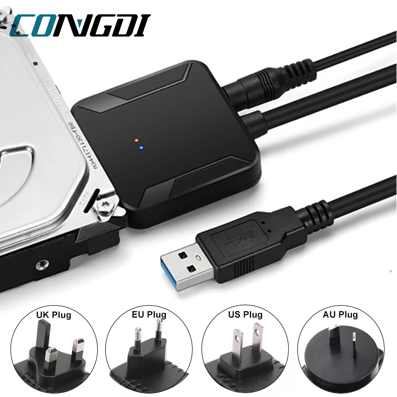 Convertisseur de câble adaptateur USB 3.0 vers SATA UVerde pour disque