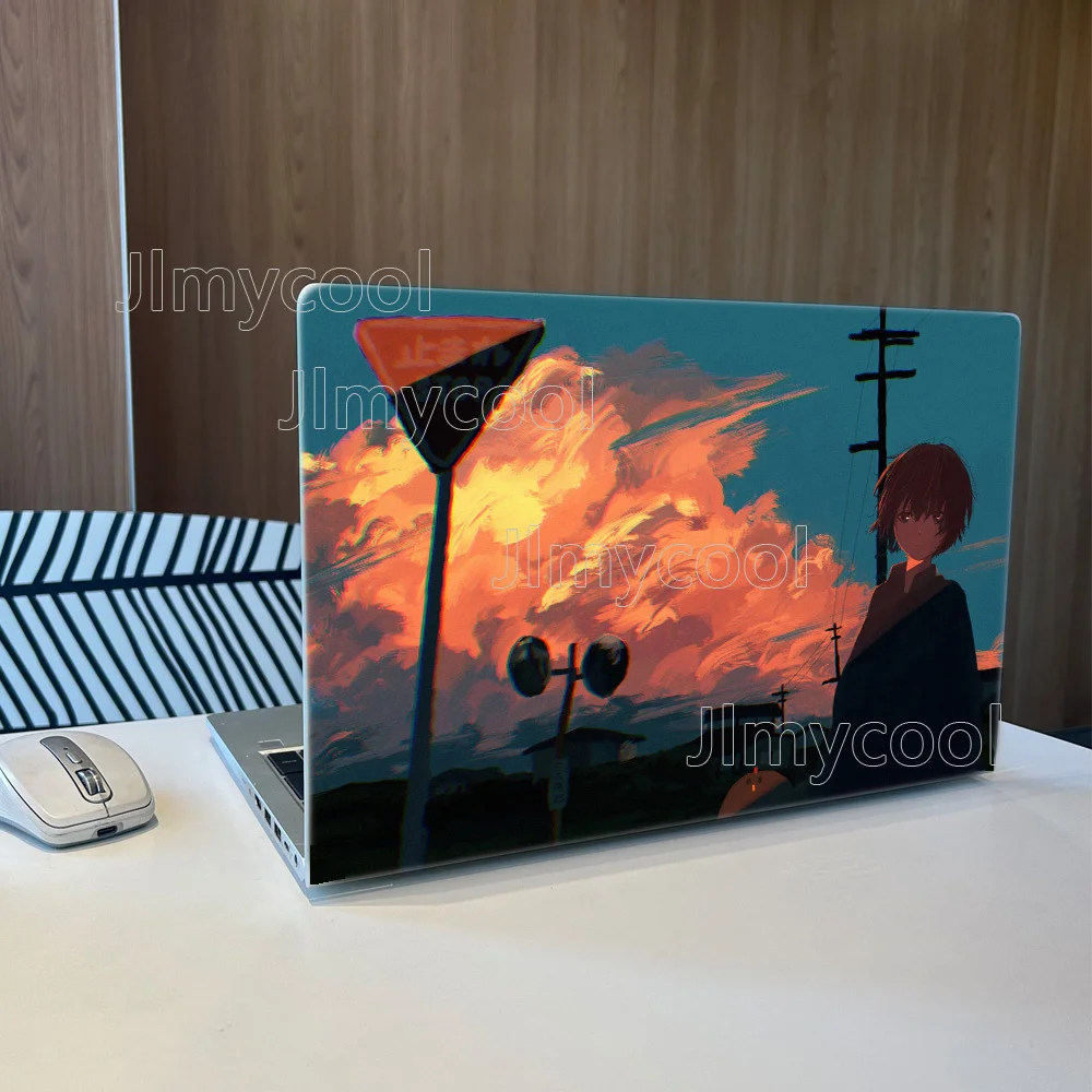 2 조각 애프터 글로우 애니메이션 소녀 비닐 노트북 스티커 HP 용 자체 접착 케이스 Lenovo Apple ASUS 설치가 쉬운 데칼 스티커