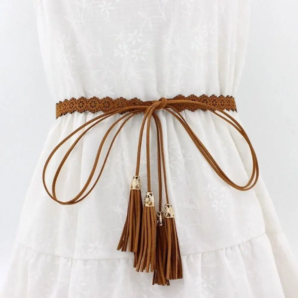 

Solid Color Hollow Belt Ethnic Style Waist Band Braided Tassel Belt Waist Rope Waist Closing Decorative Women Waist Chain