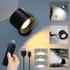 LED Wall Sconces Light Touch Control Double Head Wall Lamp 360 Rotatable 3Colors Wall Lights Wireless Night Lights For Bedroom 1