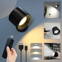 LED Wall Sconces Light Touch Control Double Head Wall Lamp 360 Rotatable 3Colors Wall Lights Wireless Night Lights For Bedroom 1