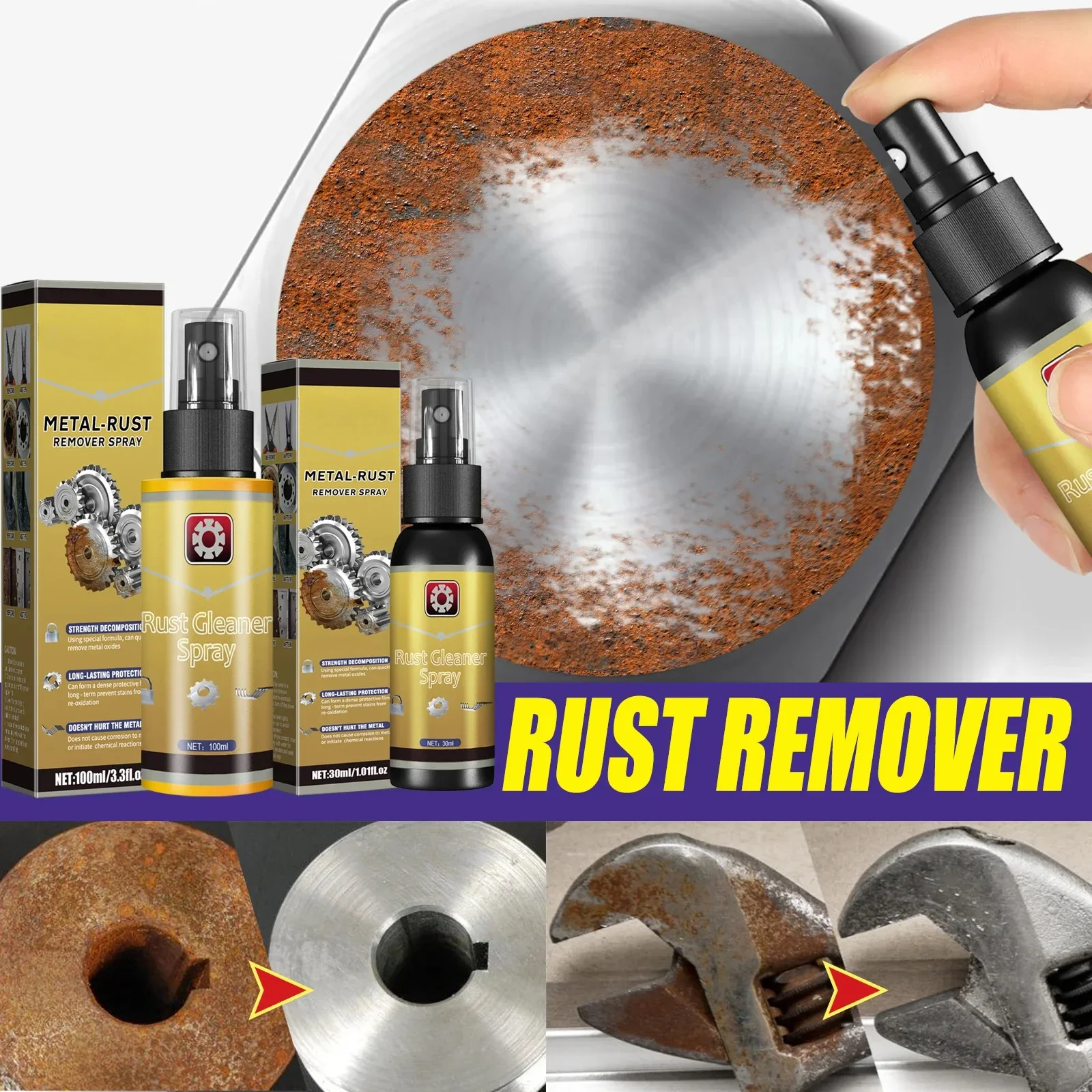 

Powerful Rust Remover Spray All-Purpose Cleaner Derusting Spray Car Maintenance Household Cleaning Anti-rust Lubricant
