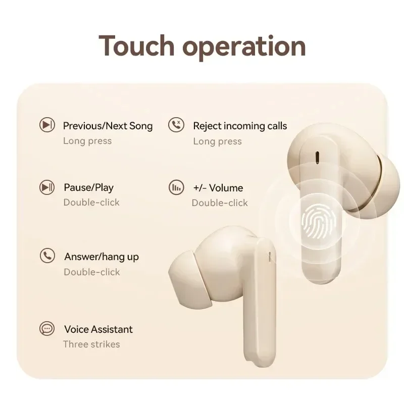 Wireless Touch Control Headphones HiFI Stereo Waterproof Earphone